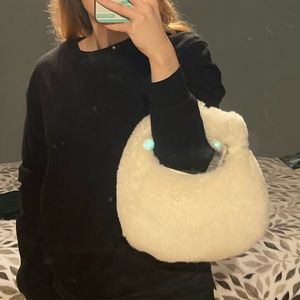 White teddy mini bag